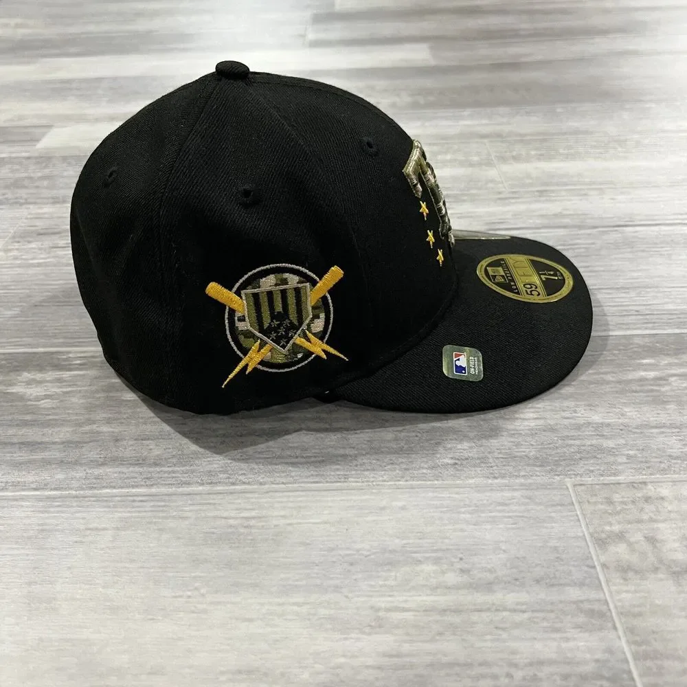 Men New Era 7 1/4 Black Tampa Bay Rays 2024 Armed Forces Day 9FIFTY Snapback Hat
